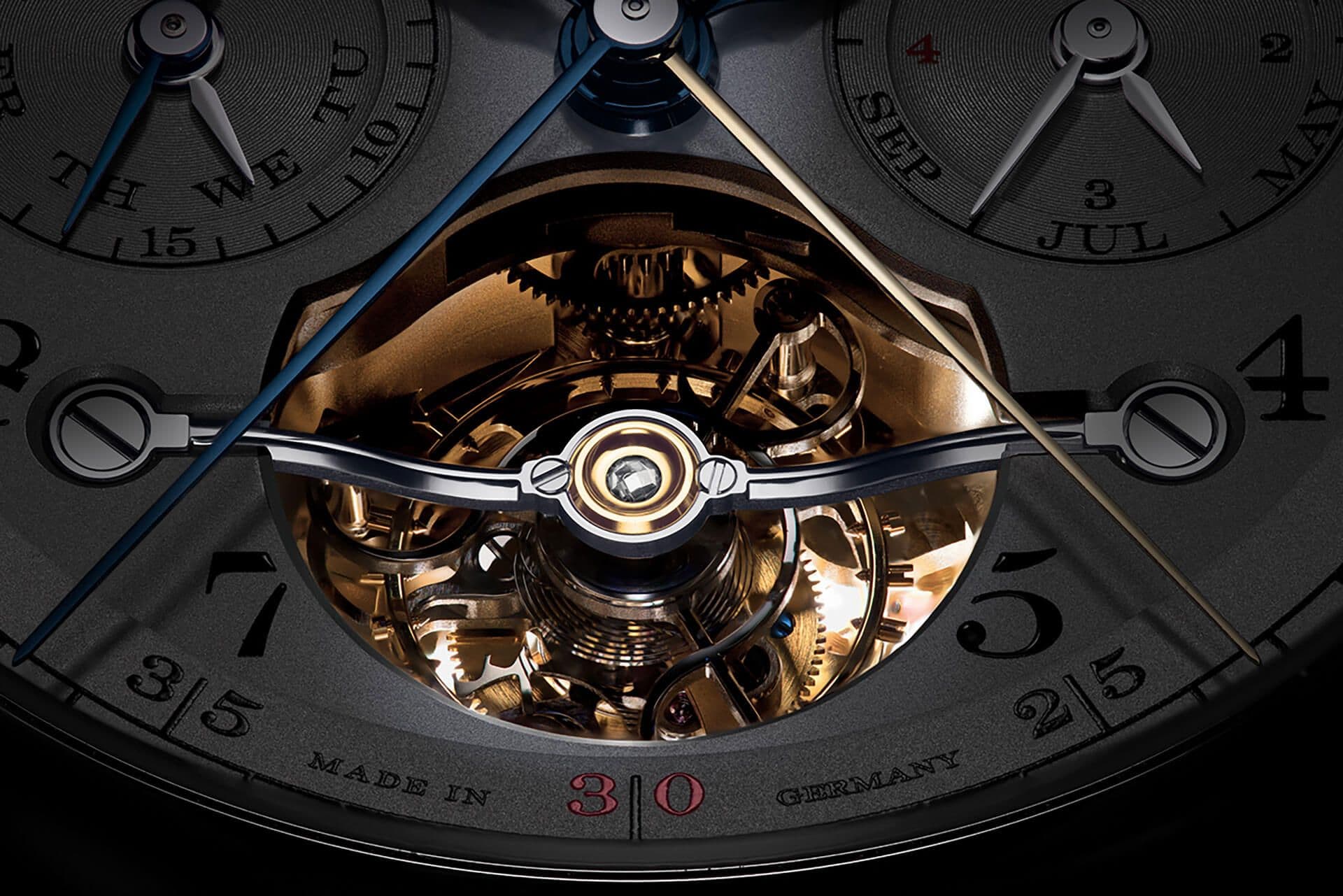The image shows a close-up view of a mechanical watch movement with intricate gears and components, contrasted with digital and smart watch elements, illustrating the evolution from traditional mechanical to modern smart watch technologies.